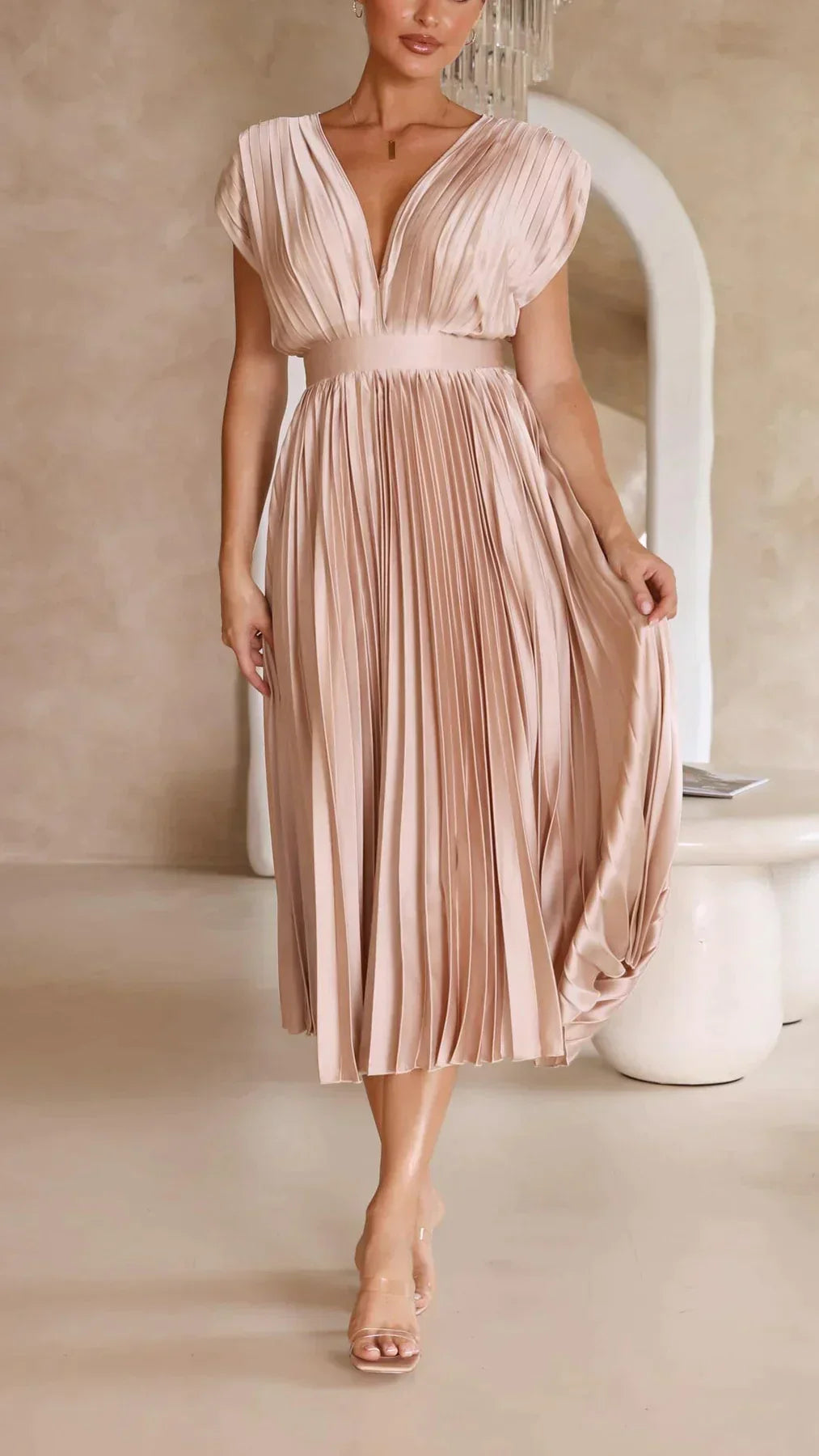 Pleated Swing Dress