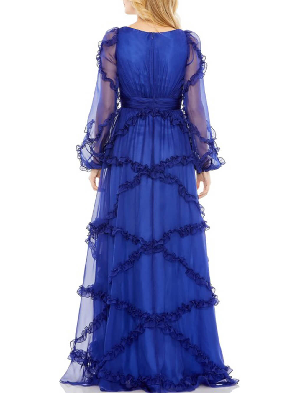 Ruffle Puff Sleeve Maxi Dress