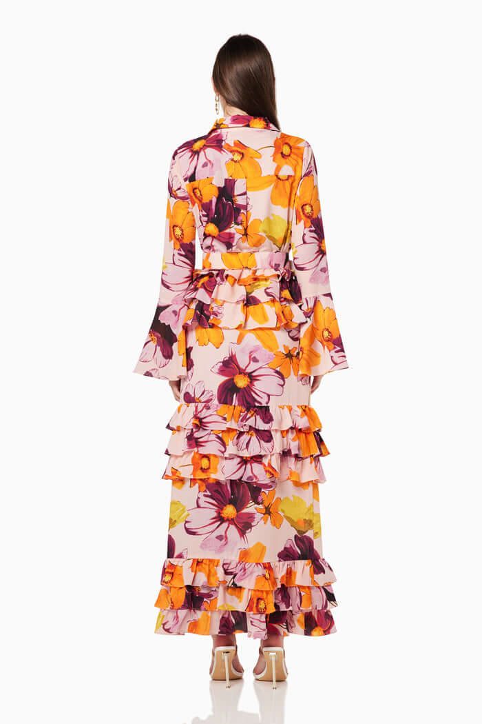 Ruffle Tiered Shirt Maxi Dress