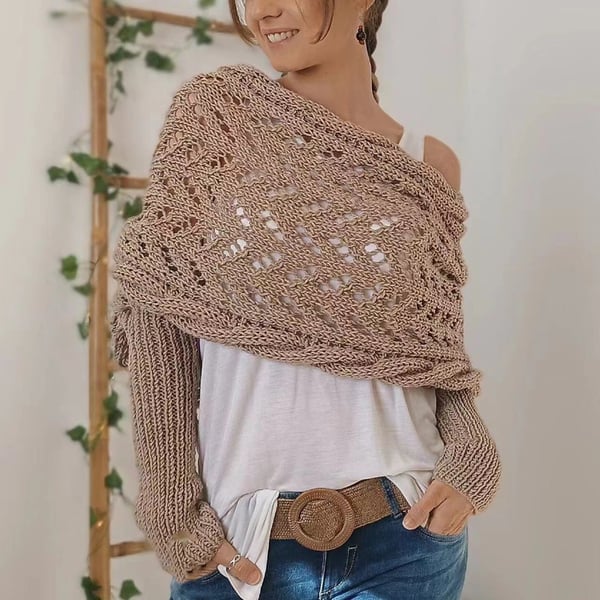 Zenina | Double sleeves shawl scarf