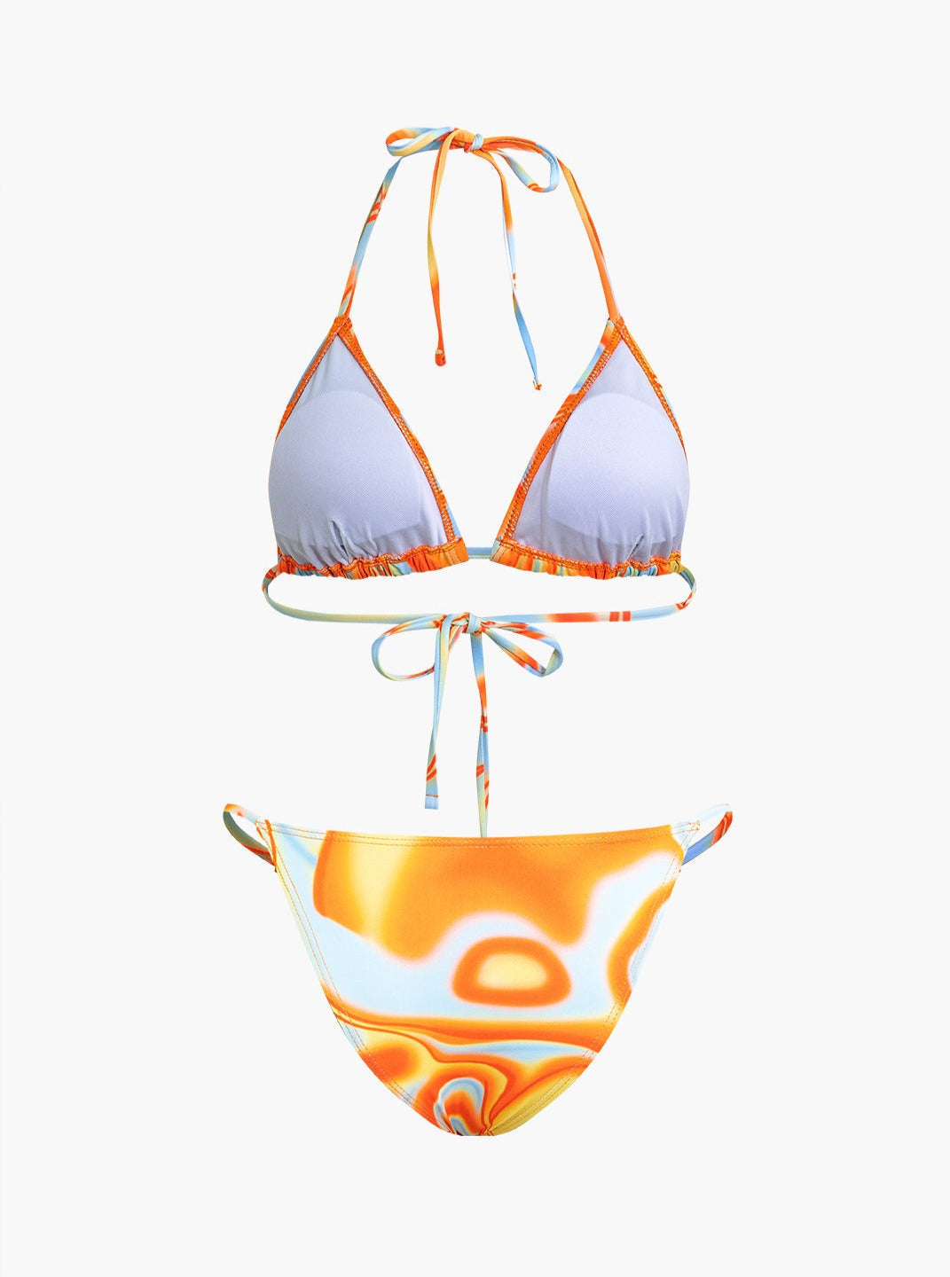 Abstract Print Halter Bikini 3-Piece Sets — women's sets, view 5 by Emyri