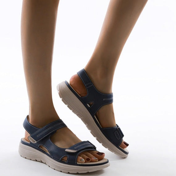 Adjustable Strap Platform Sandals — women's platform sandals, view 3 by Emyri