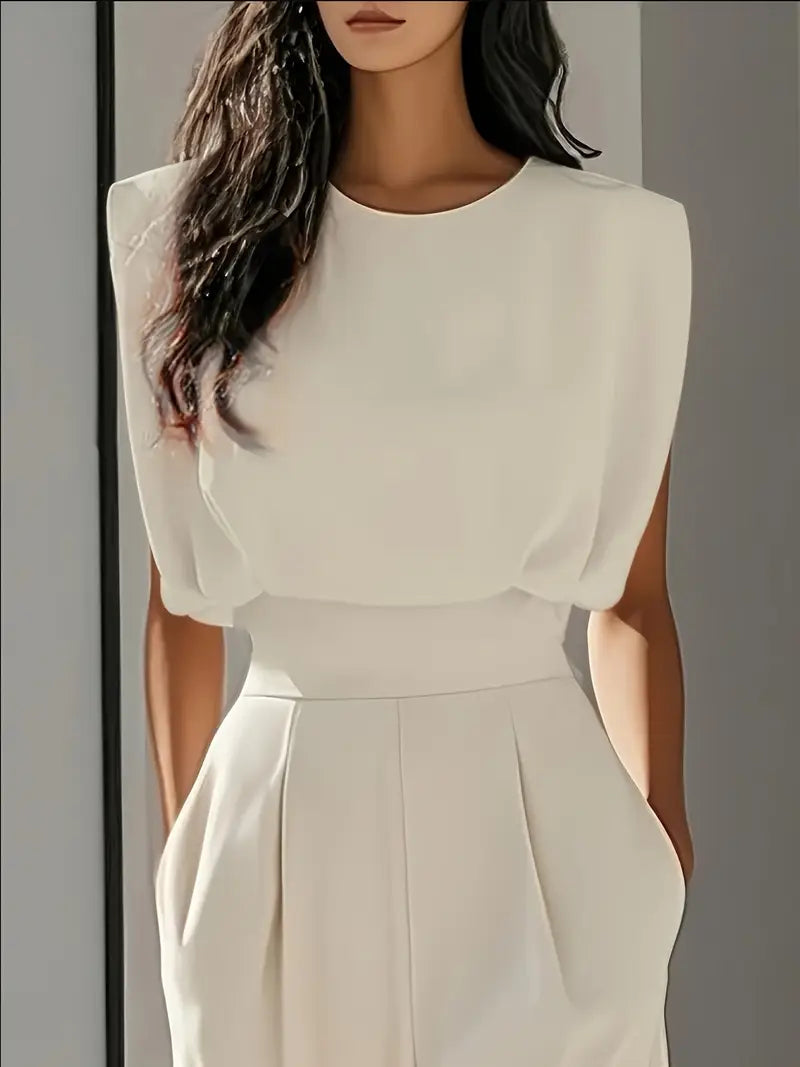 Sleeveless Wide Leg Jumpsuit