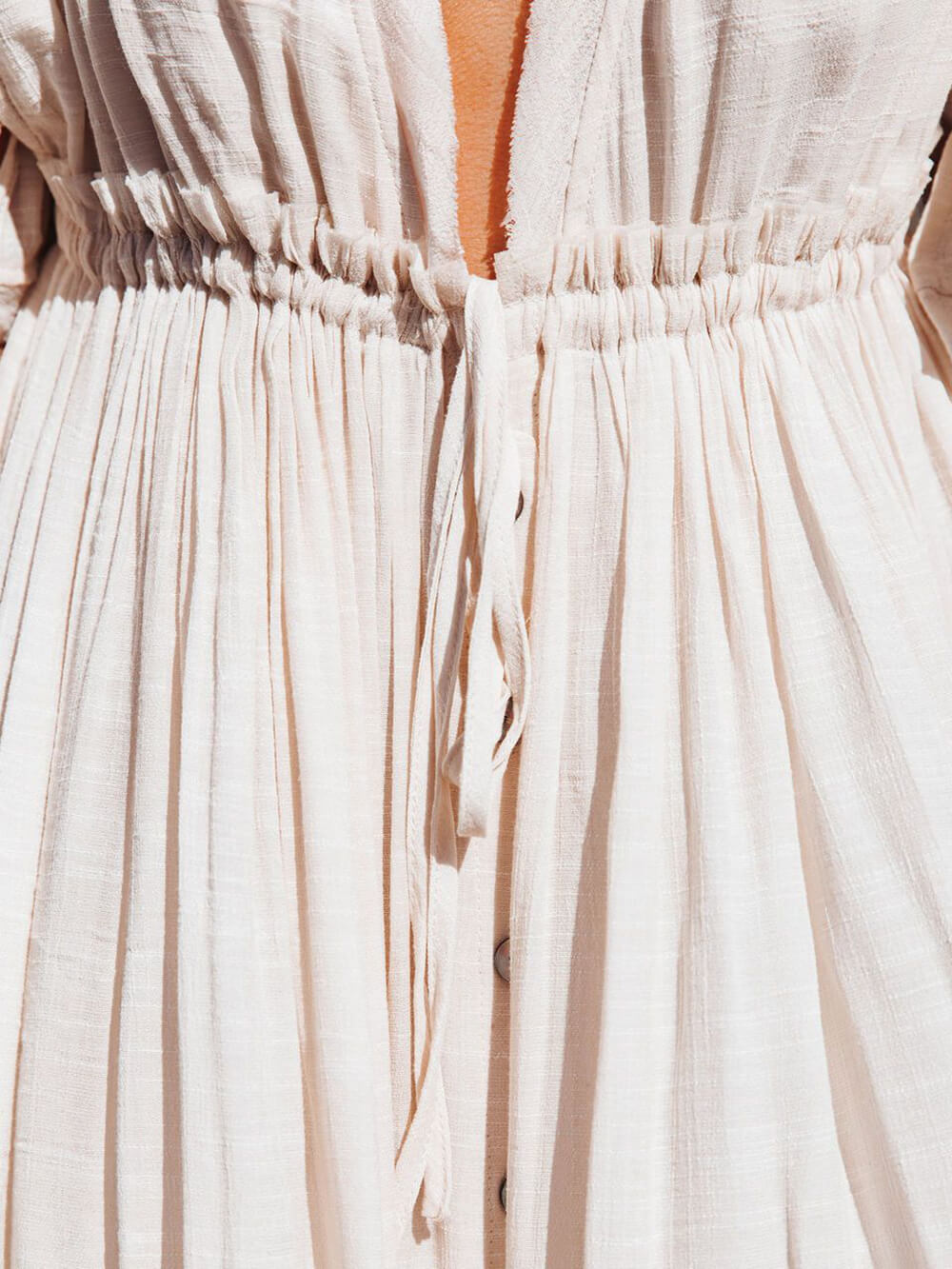 Button-Front Linen Beach Maxi Dress — women's maxi dress, view 4 by Emyri