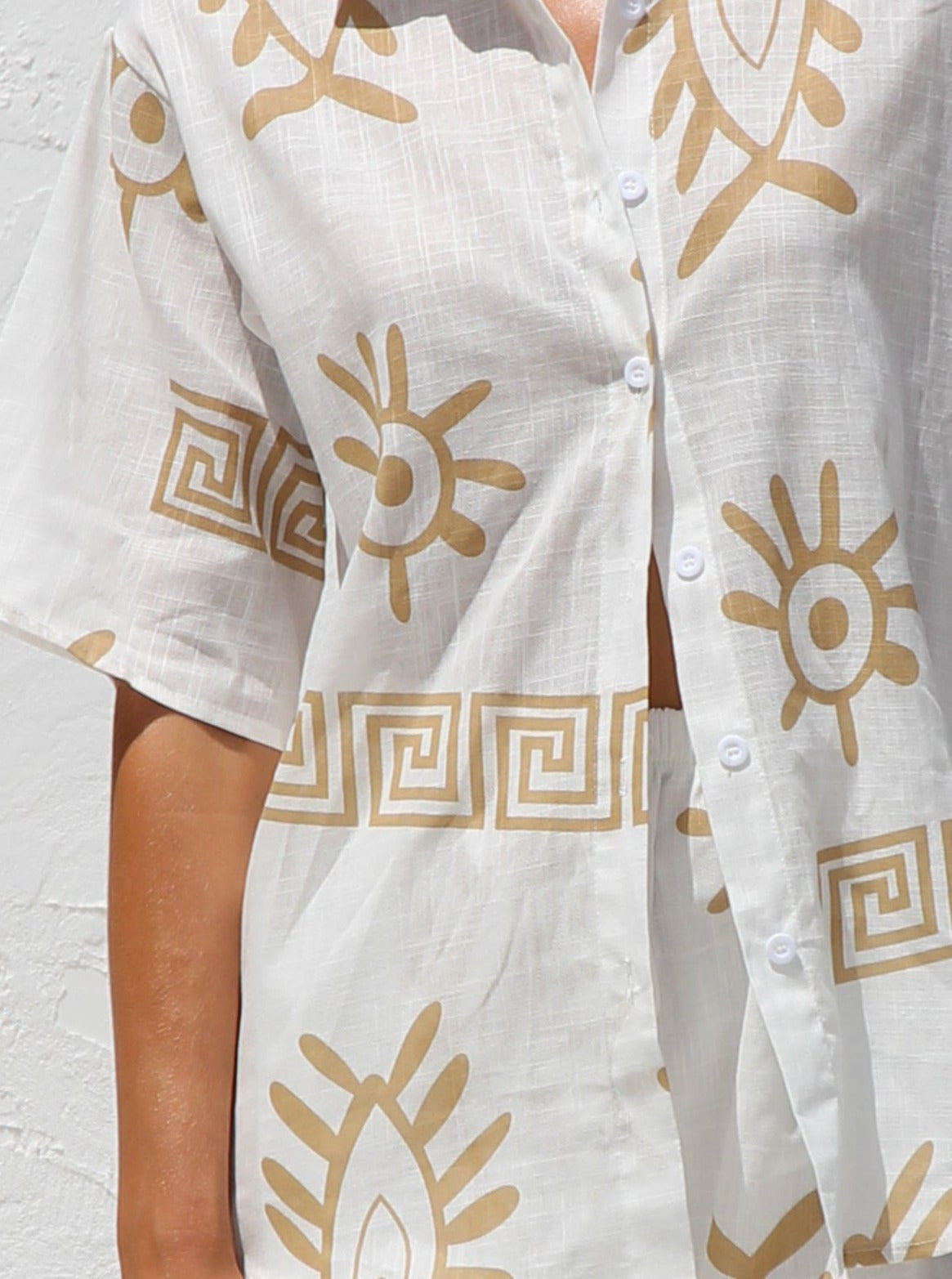 Camel Print Shirt & Shorts Set — women's two-piece set, view 6 by Emyri
