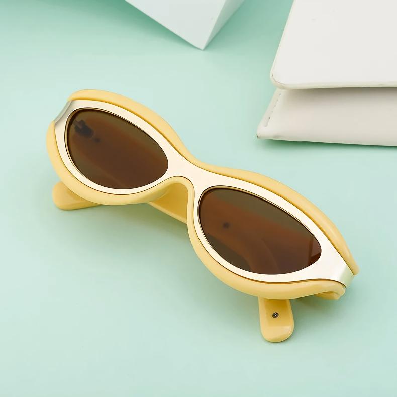 The Sienna round steampunk sunglasses side profile with sculpted frame