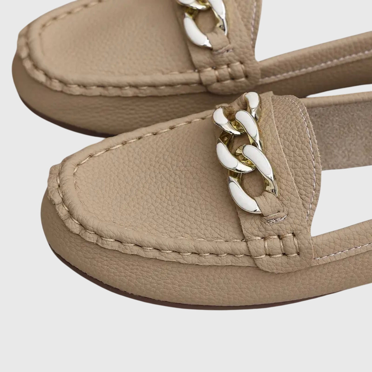 Chain Detail Slip-On Loafers — women's loafers, view 6 by Emyri