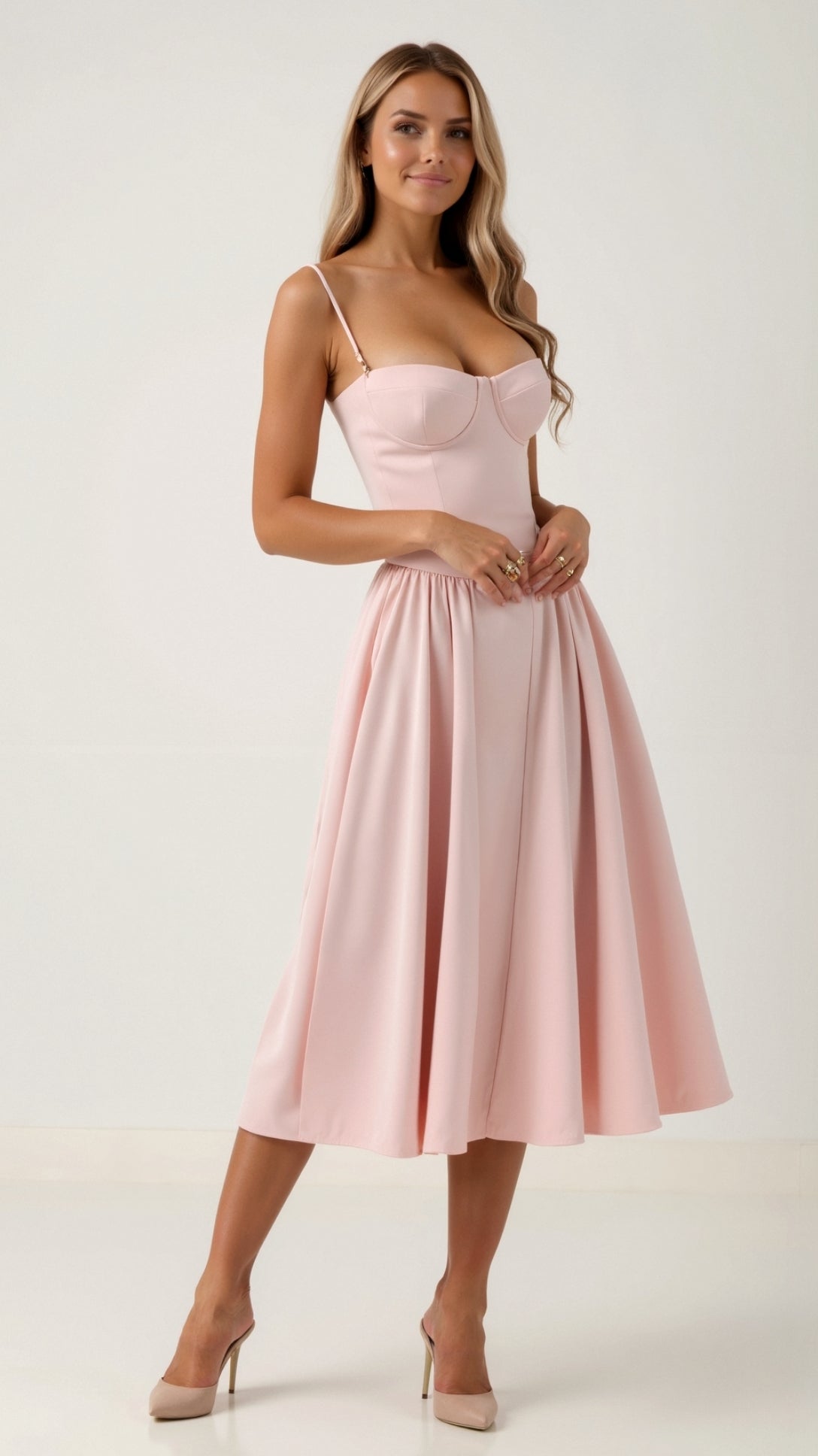 Floral Sweetheart Corset Midi Dress