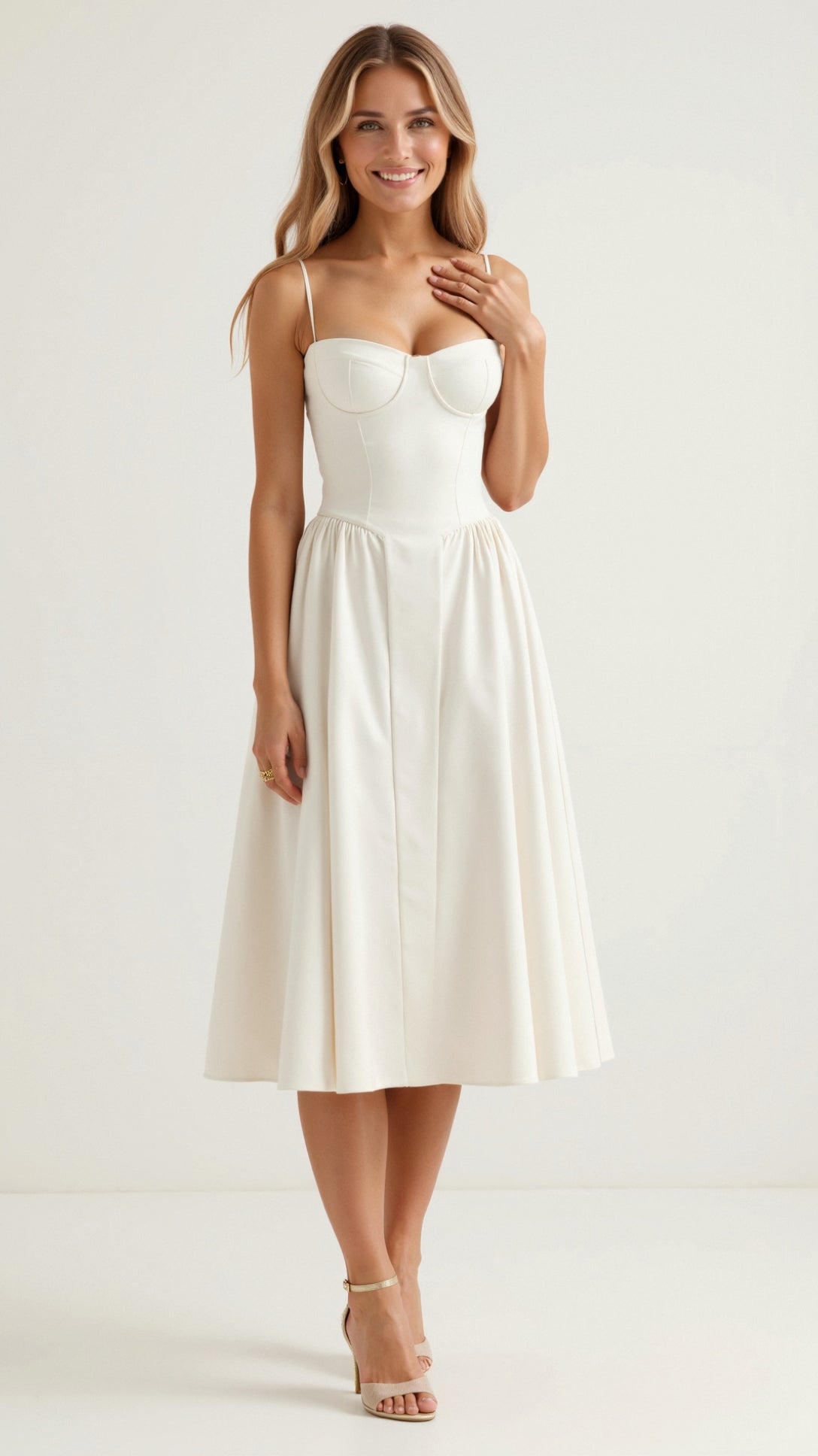 Floral Sweetheart Corset Midi Dress