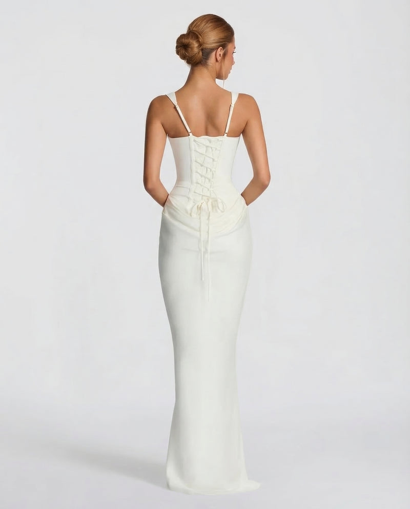 Corset Cowl Skirt Maxi Dress — women's maxi dress, view 2 by Emyri