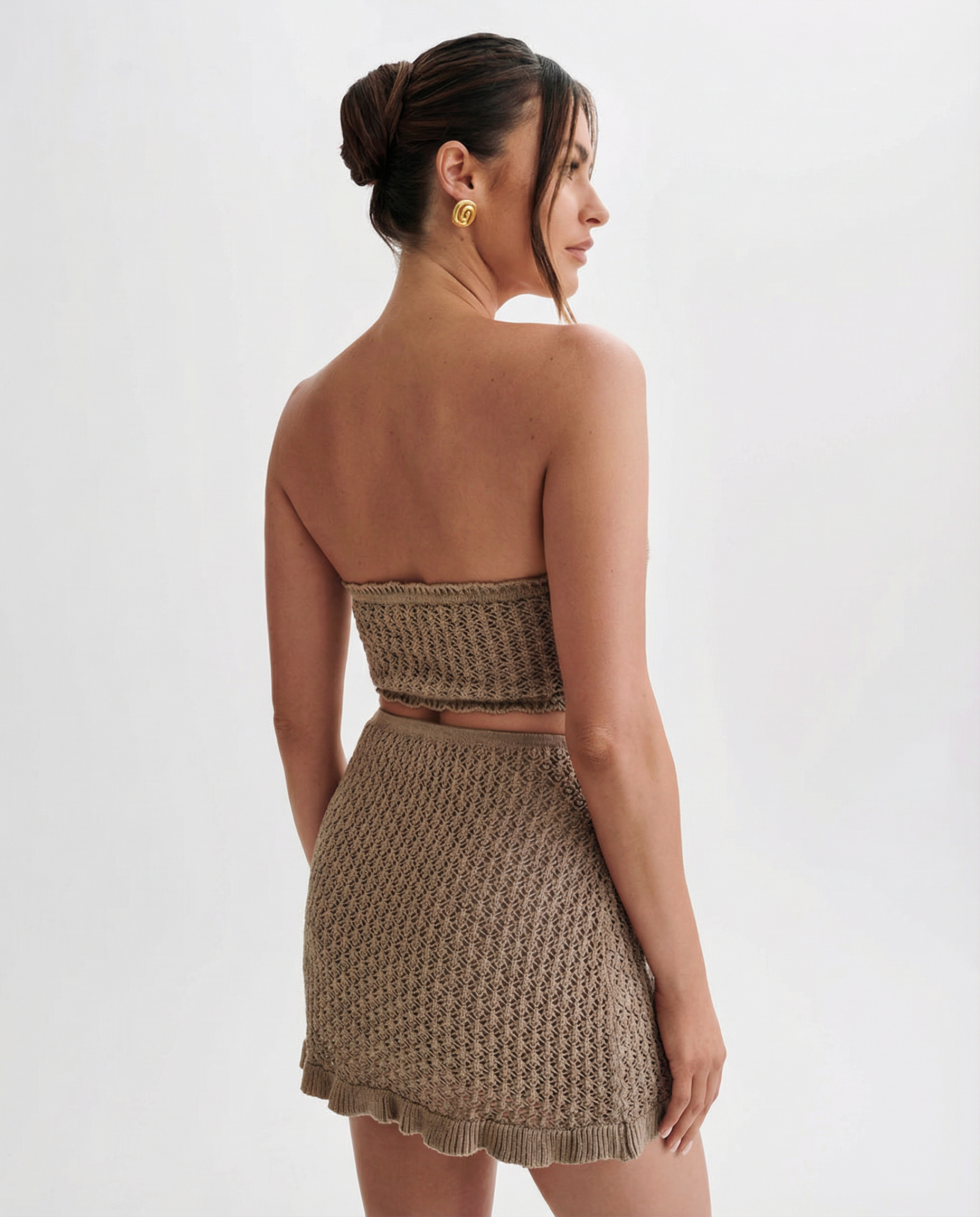 Crochet Bandeau Fringe Mini Set — women's two-piece set, view 9 by Emyri