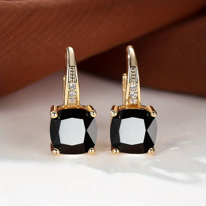 Cushion Cut Crystal Drop Earrings — women's drop earrings, view 4 by Emyri