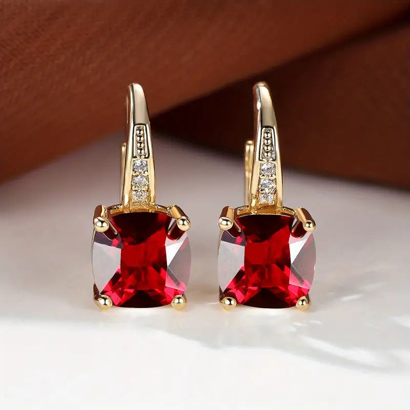 Cushion Cut Crystal Drop Earrings — women's drop earrings, view 5 by Emyri