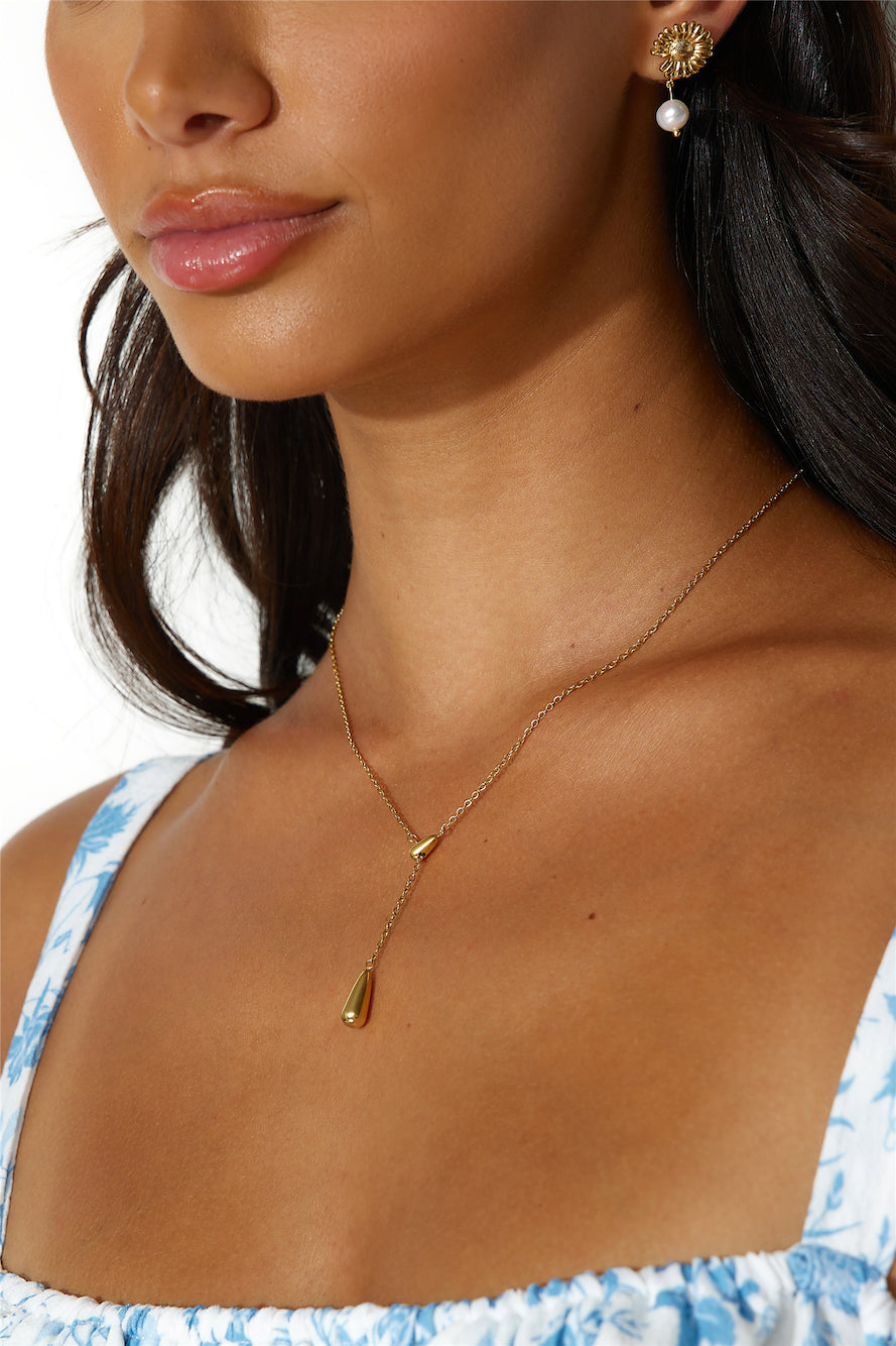 Women's delicate gold chain necklace — alternate angle