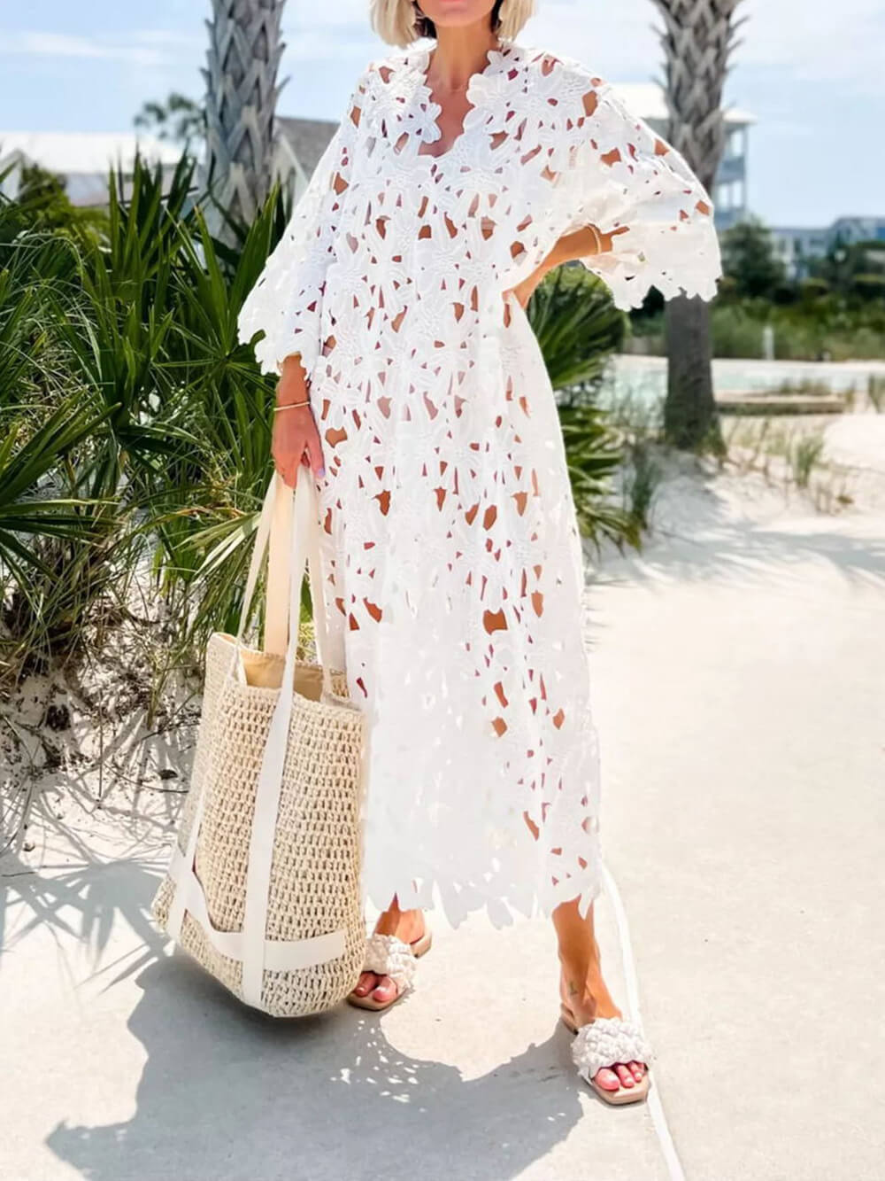 Eyelet Lace Beach Cover-Up — women's cover-up by Emyri