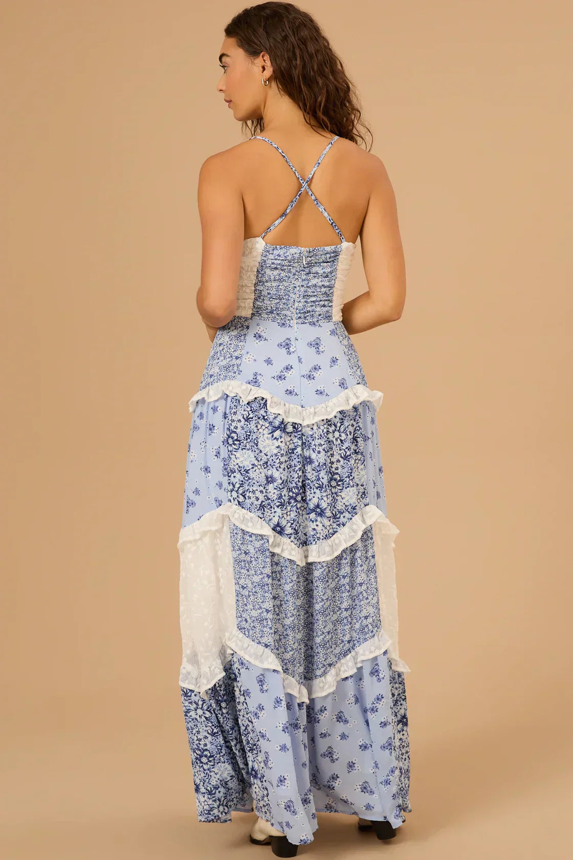 Floral Empire-Waist Maxi Dress — women's maxi dress, view 4 by Emyri