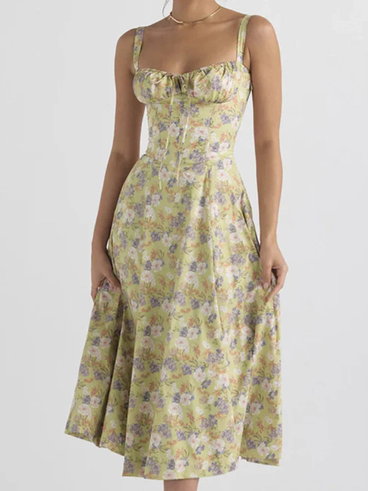 Floral Open-Back Midi Dress — women's midi dress by Emyri