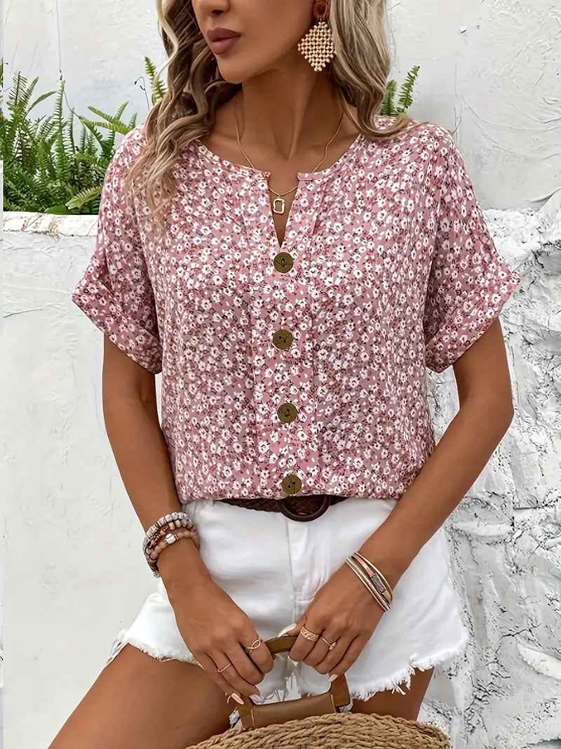 Floral Print Blouse — women's blouse, view 5 by Emyri