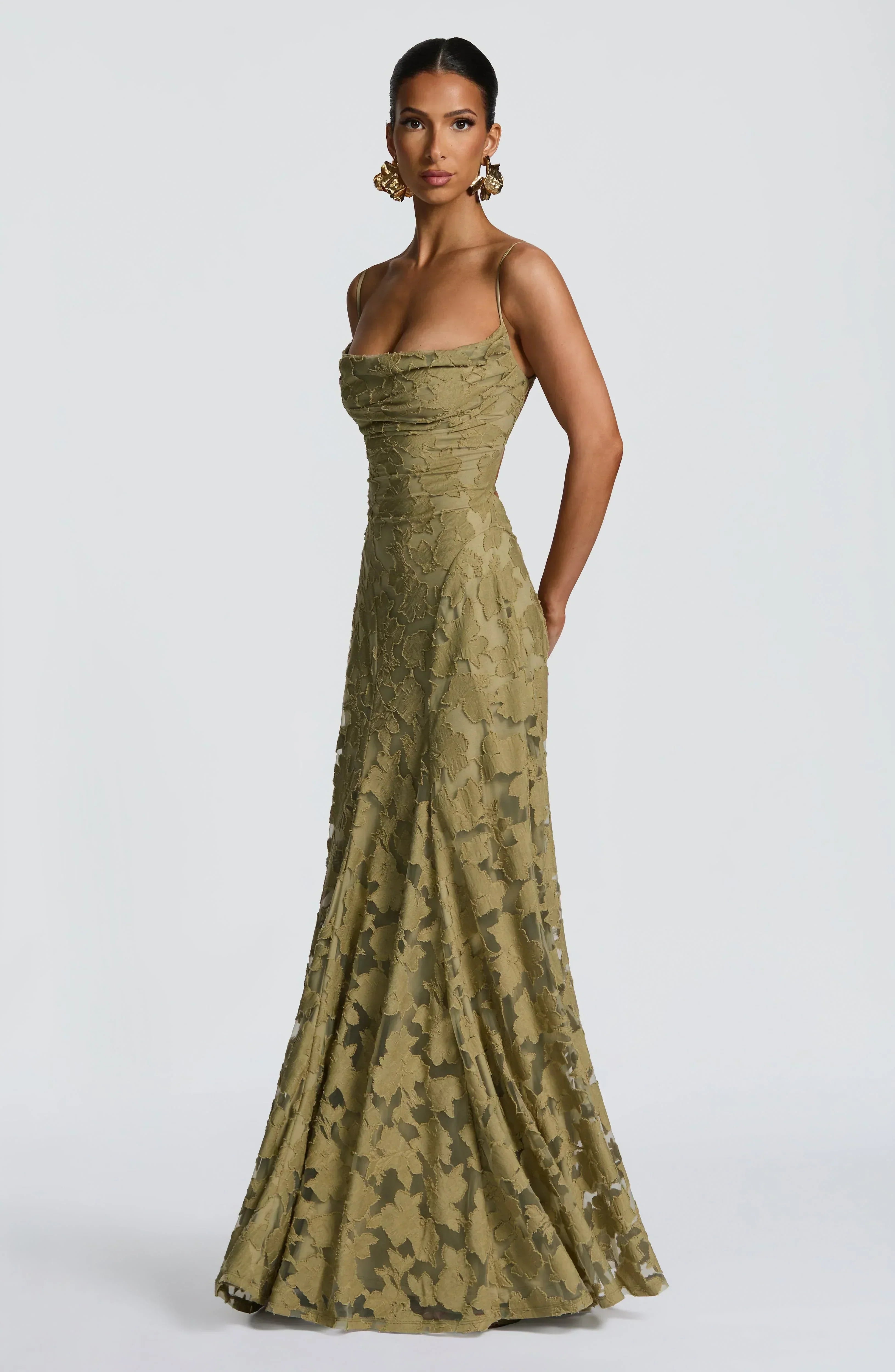 The Clara Lace Maxi Dress with Open Back The Clara Lace Maxi Dress with Open Back