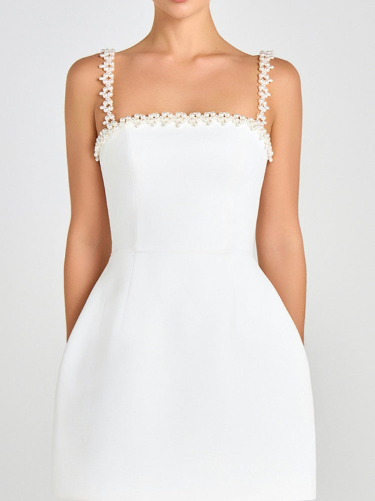 Beaded Strap A-Line Mini Dress