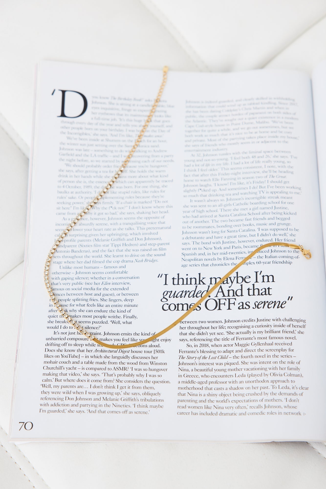 Women's Gold Diamante Chain Necklace