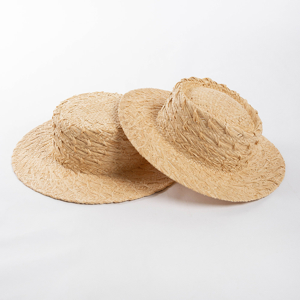 Hand-Braided Raffia Boater — women's boater, view 6 by Emyri