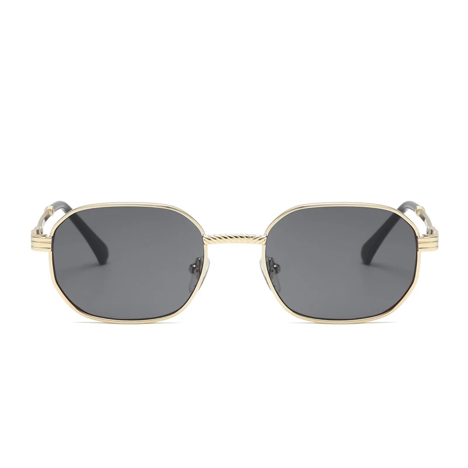 Hex Gold-Frame Sunglasses — women's sunglasses, view 4 by Emyri
