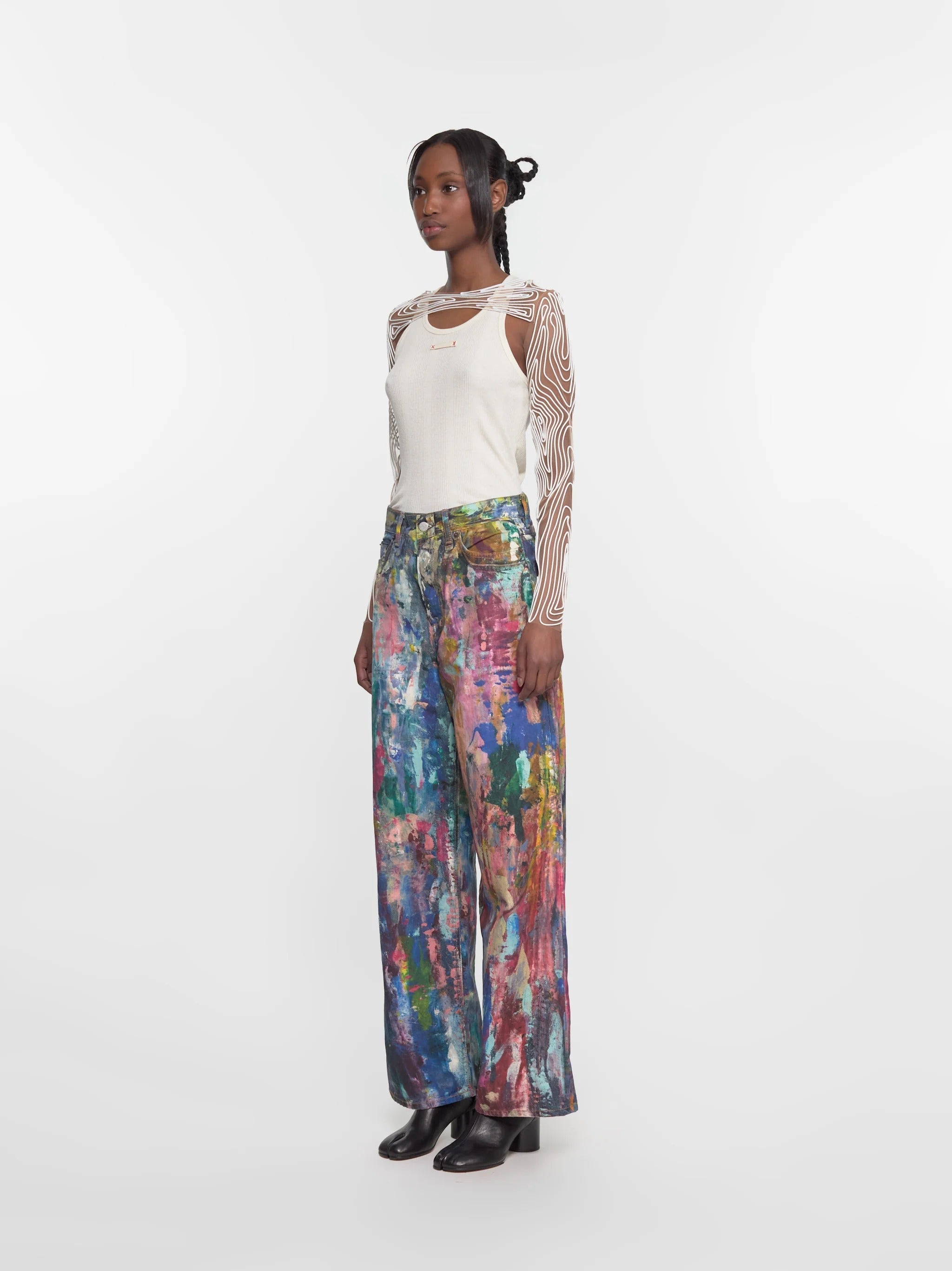 Multicolor Painter-Print Jeans