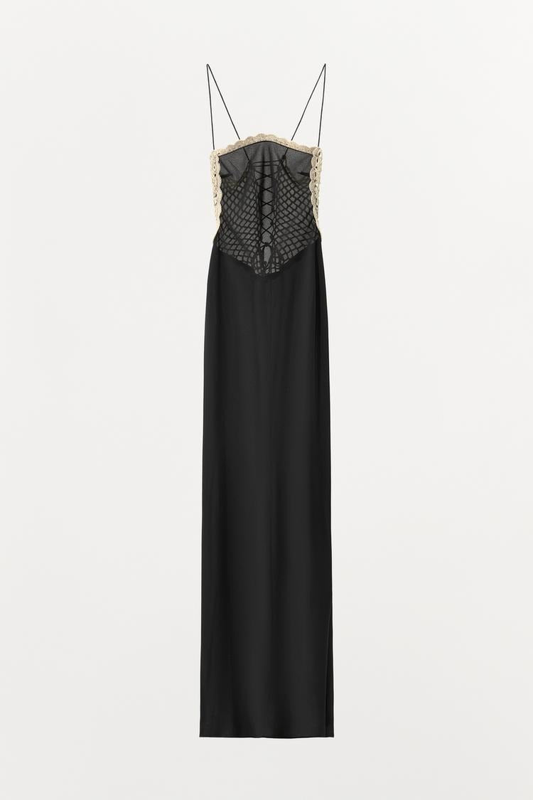 Crochet Layer Open Back Dress