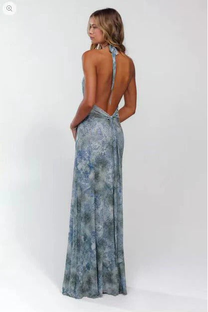 Deep V-Neck Cut-Out Maxi Dress