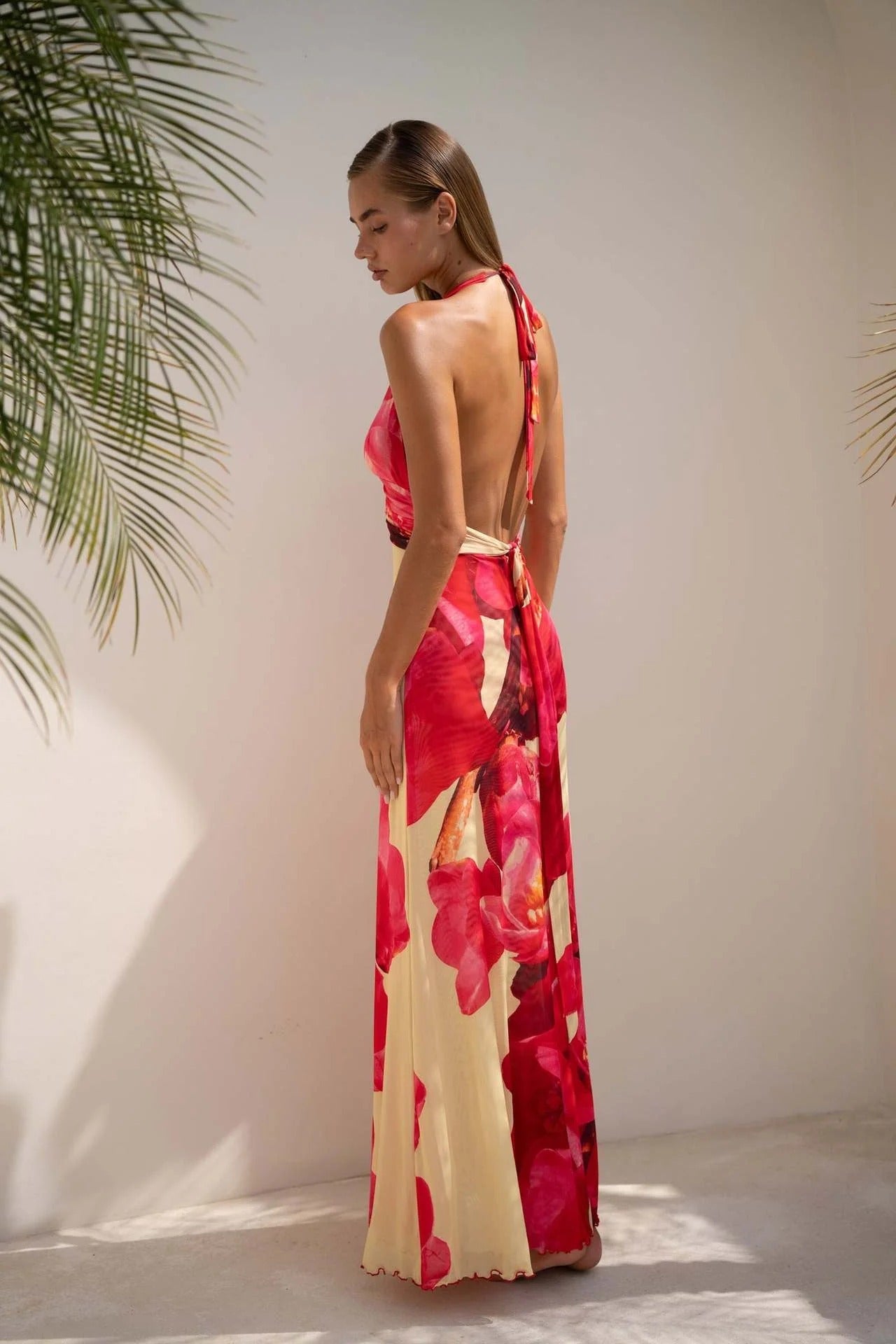 Deep V-Neck Cut-Out Maxi Dress