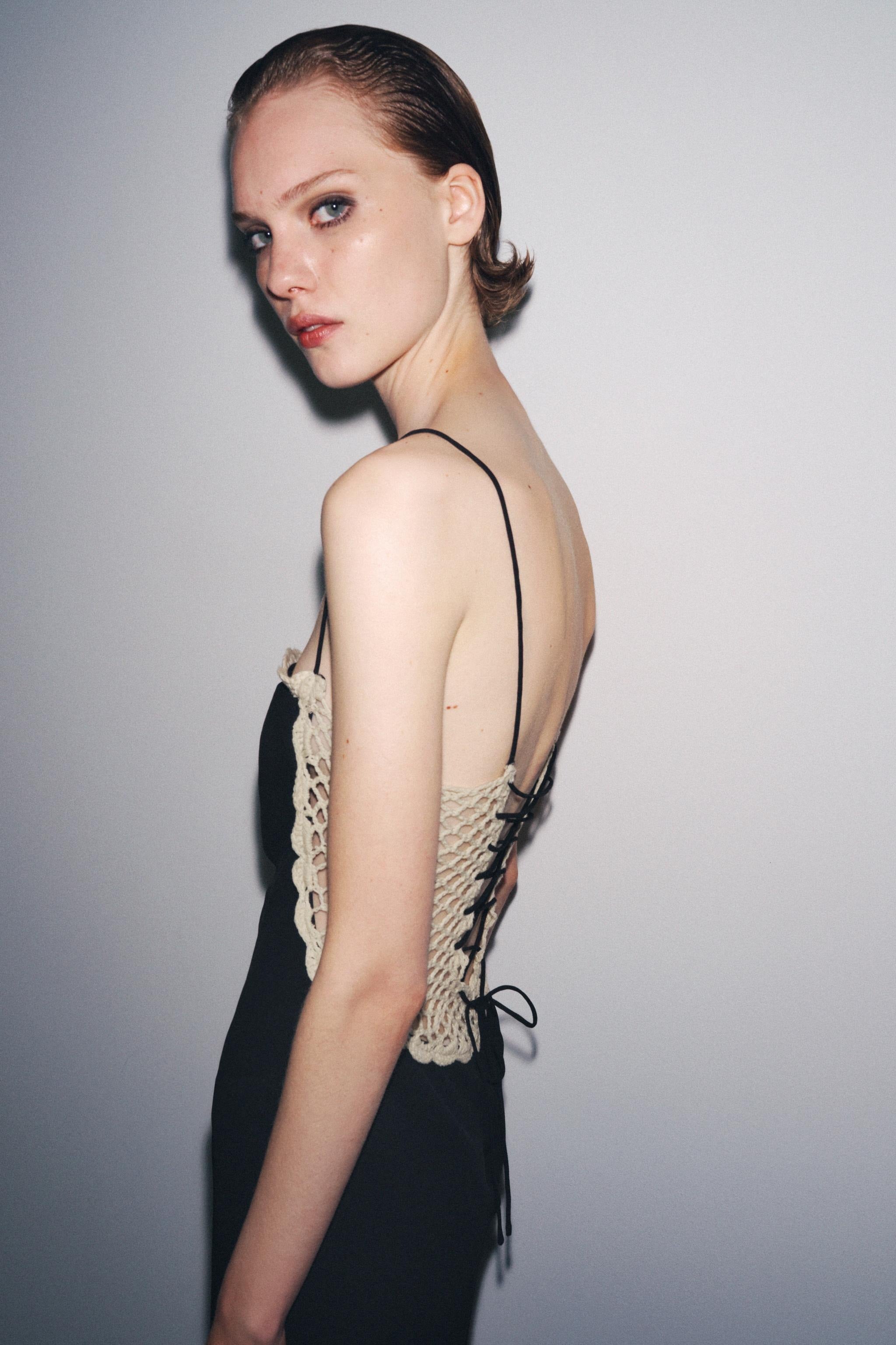 Crochet Layer Open Back Dress
