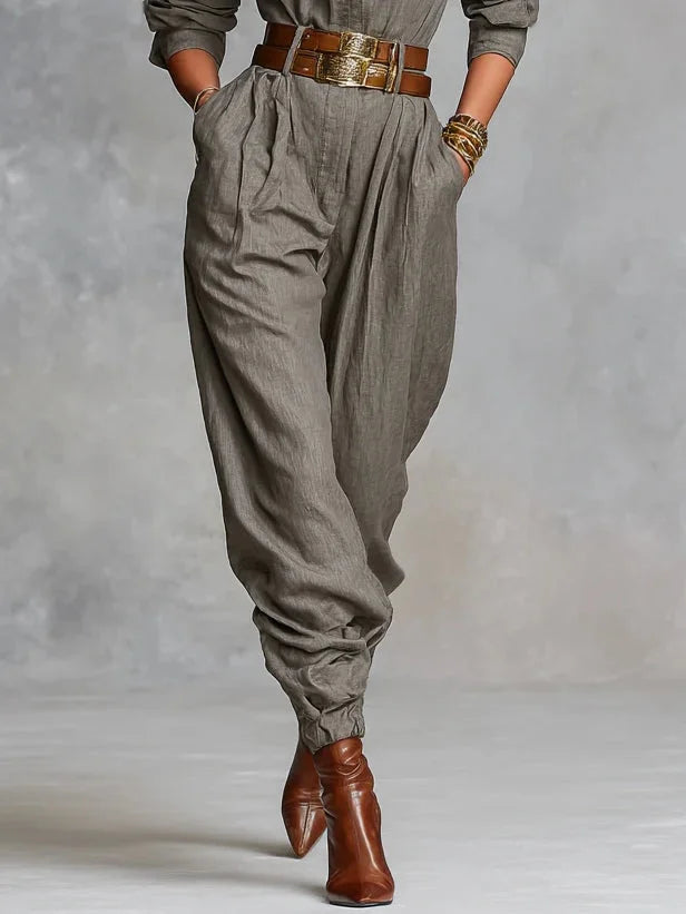 Linen-Cotton Jumpsuit — women's jumpsuit, view 5 by Emyri