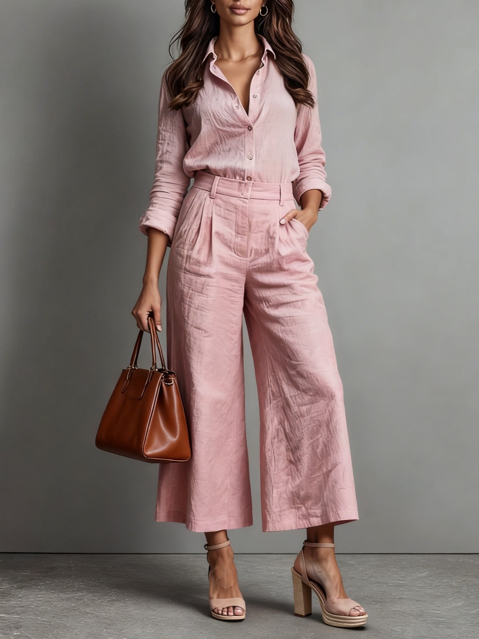 Linen Shirt & Wide-Leg Trouser Set — women's co-ord set by Emyri