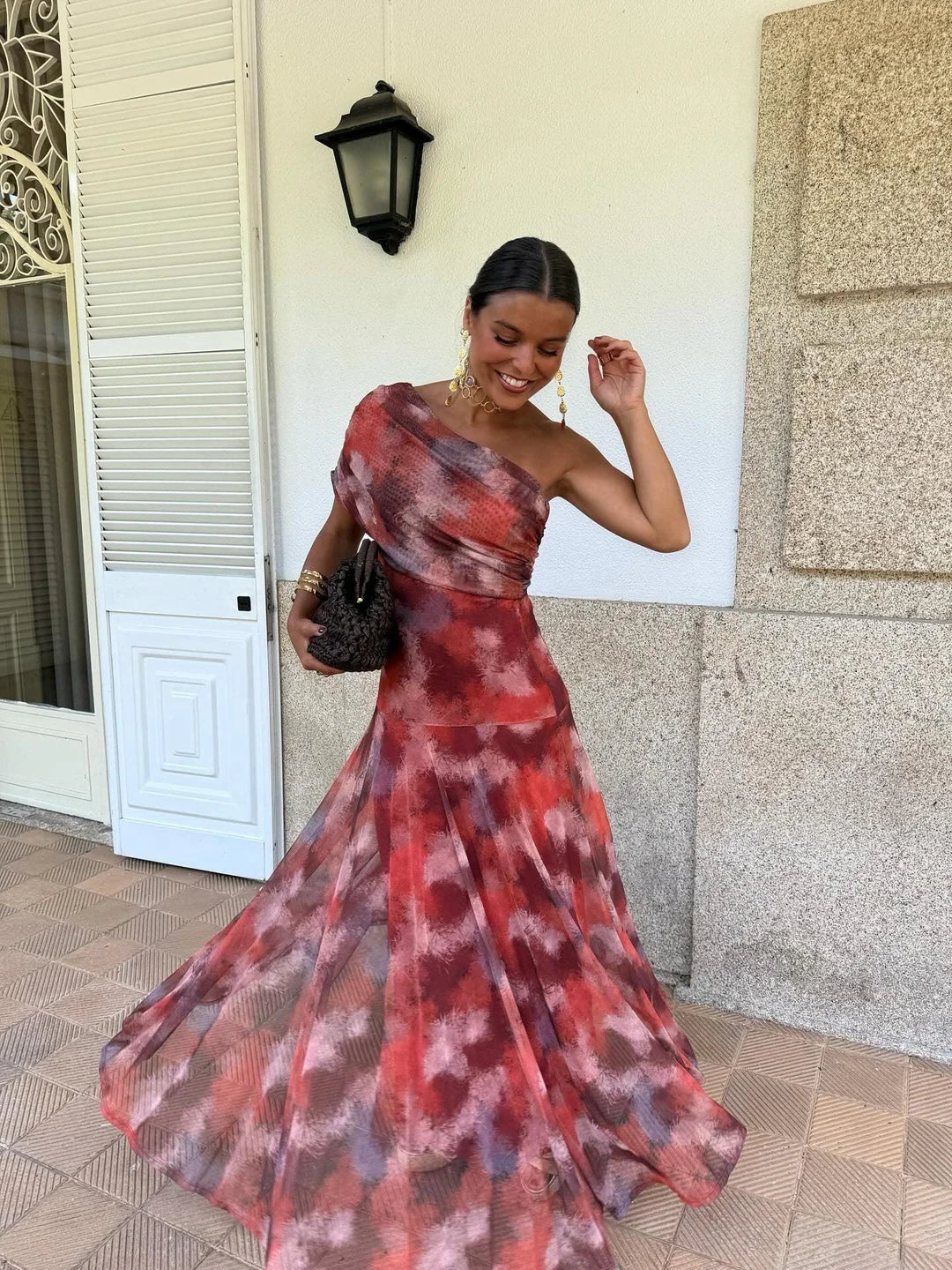 Off-Shoulder Mesh Maxi Dress — women's maxi dress, view 7 by Emyri