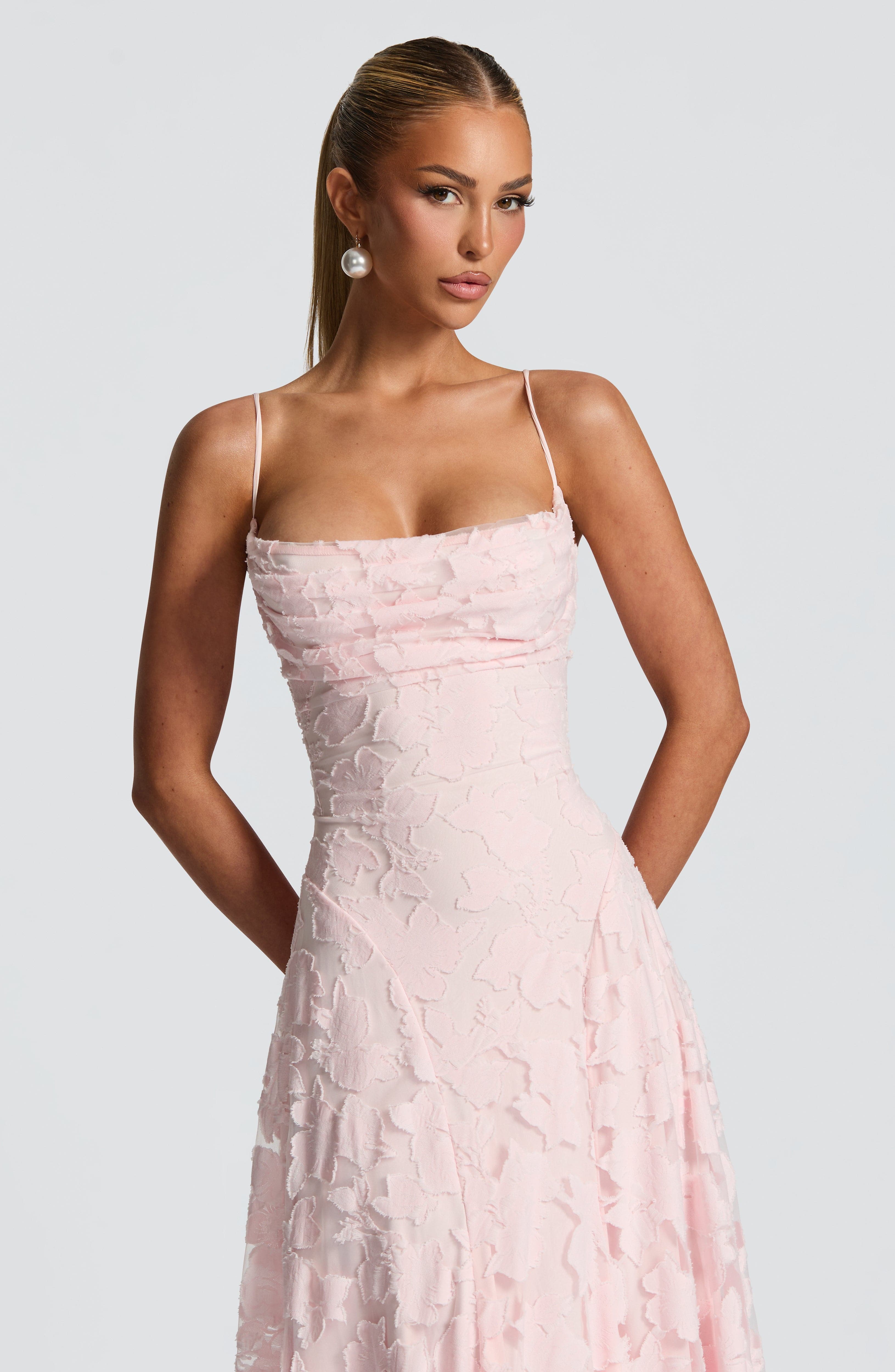 Open Back Lace Maxi Dress — women's maxi dress, view 3 by Emyri