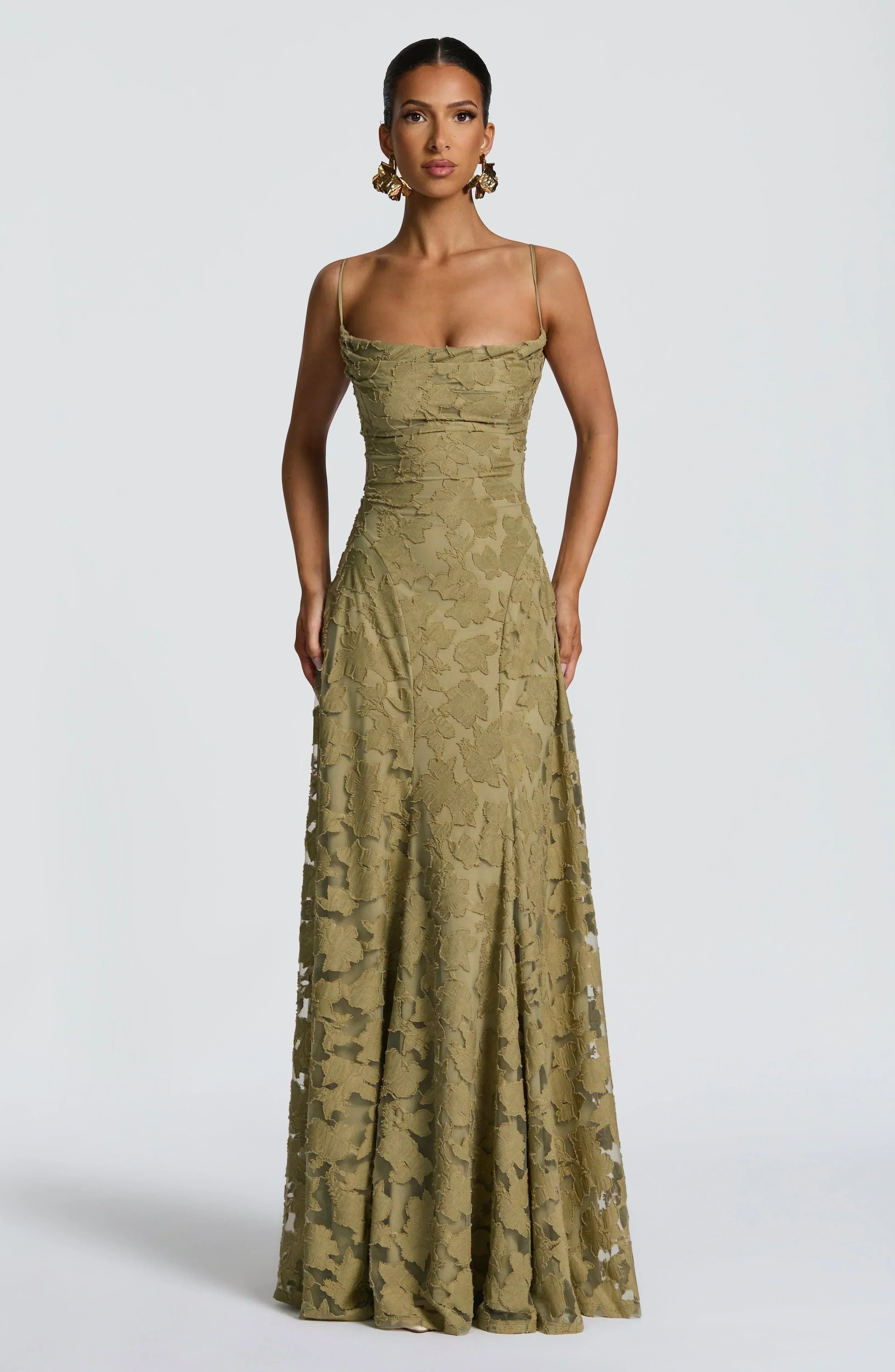 Open Back Lace Maxi Dress — women's maxi dress, view 4 by Emyri