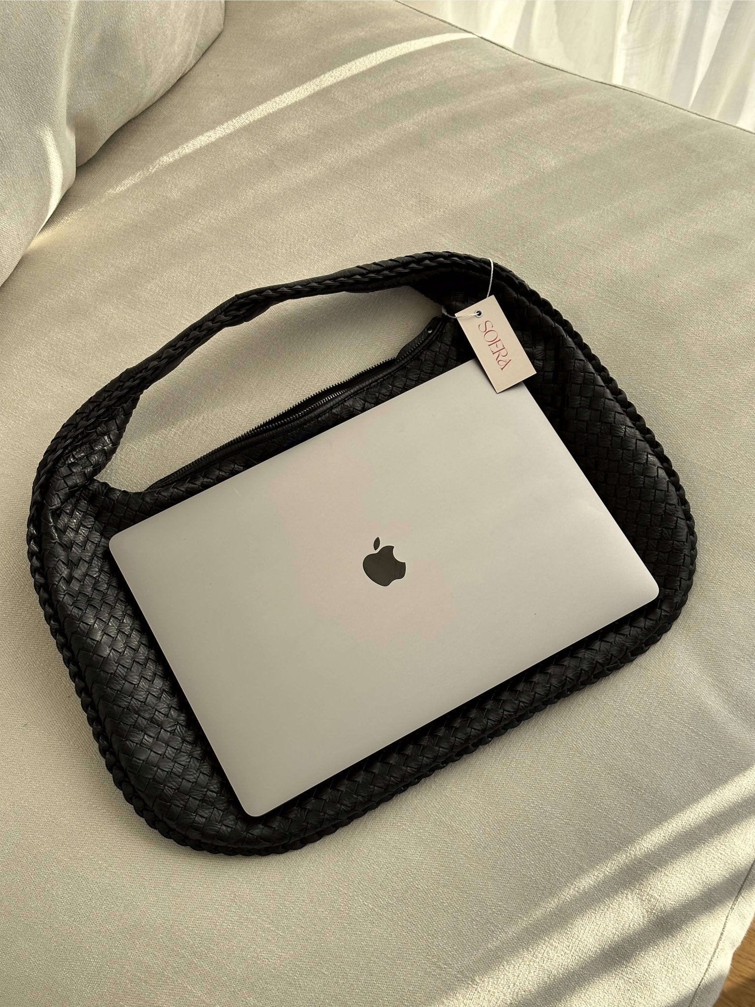Oversized Woven Tote Bag — women's tote bag, view 13 by Emyri