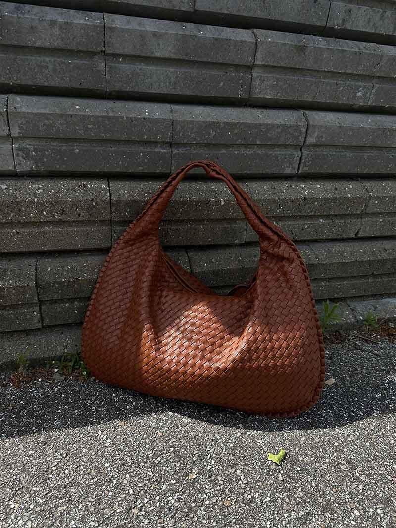 Oversized Woven Tote Bag — women's tote bag, view 21 by Emyri