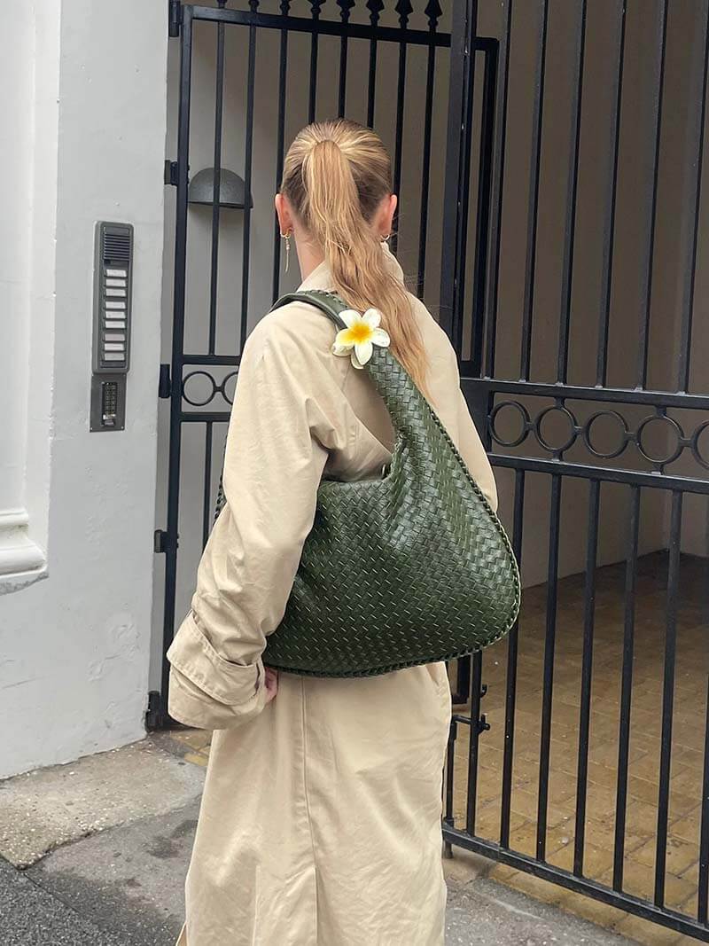 Oversized Woven Tote Bag — women's tote bag, view 24 by Emyri
