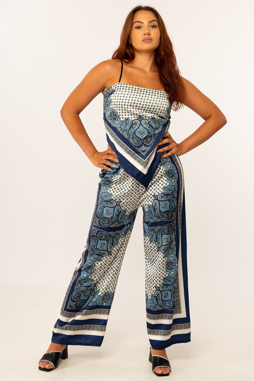 Paisley Print Wide-Leg Set — women's two-piece set by Emyri