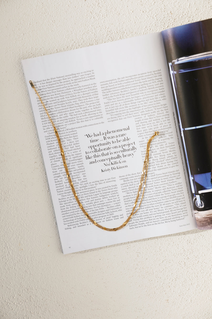 Women's simple gold chain necklace — alternate angle