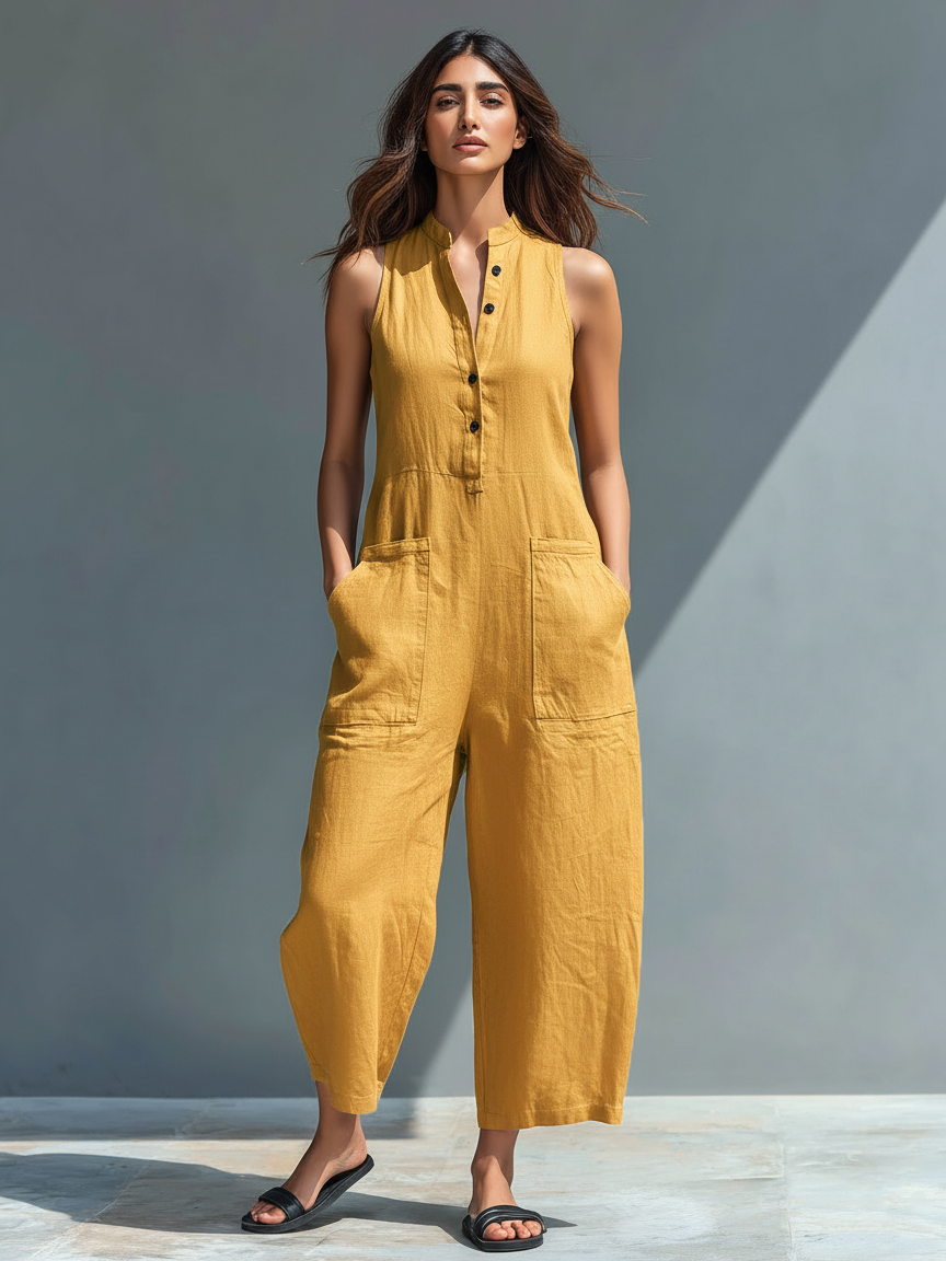 Sleeveless Linen Jumpsuit — women's jumpsuit by Emyri