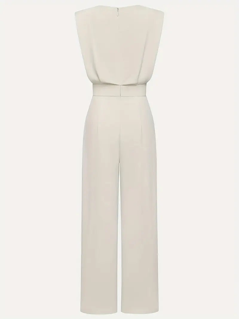 Sleeveless Wide Leg Jumpsuit — women's jumpsuit, view 4 by Emyri