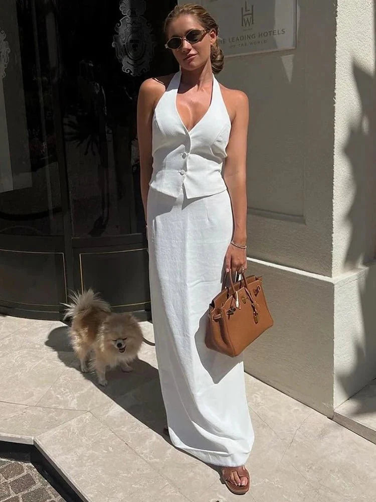 The Lianna Set — Halter Top & Maxi Skirt