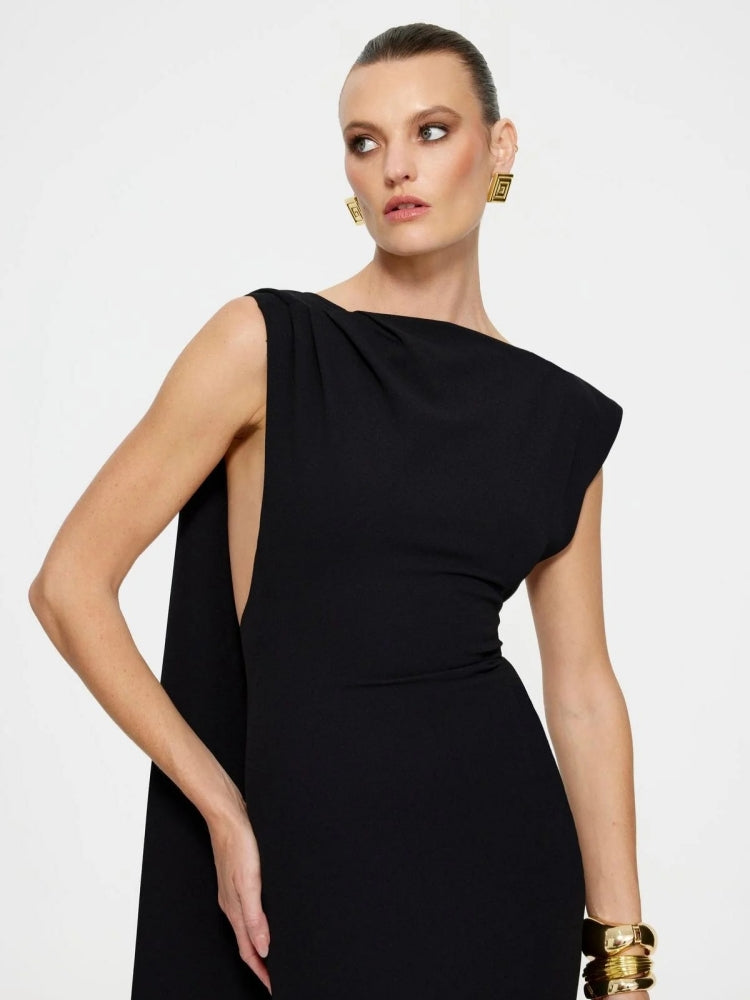 Straight Neckline Low-Back Maxi — women's maxi dress, view 5 by Emyri