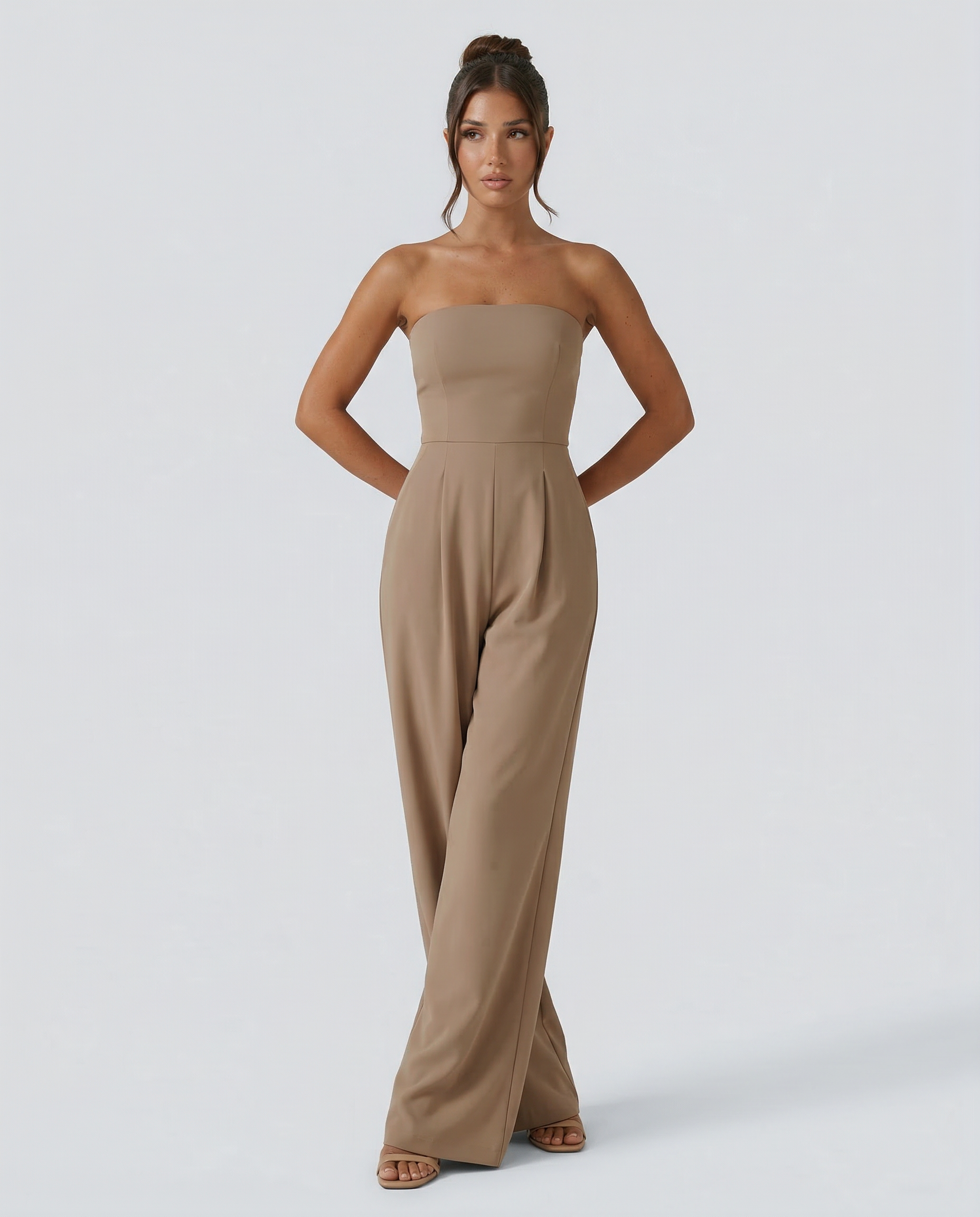 Strapless Pleated Wide-Leg Jumpsuit — women's jumpsuit, view 7 by Emyri