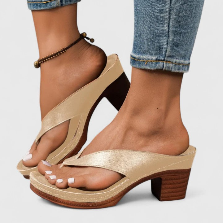 Toe-Post Block Heel Sandals — women's sandals, view 3 by Emyri