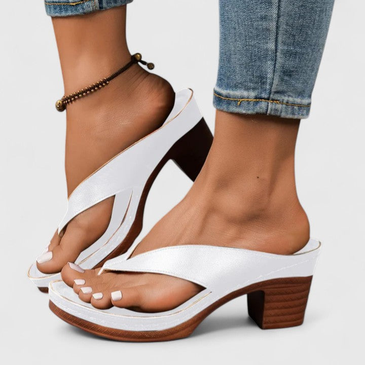 Toe-Post Block Heel Sandals — women's sandals, view 4 by Emyri