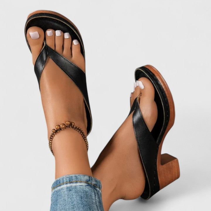 Toe-Post Block Heel Sandals — women's sandals, view 5 by Emyri
